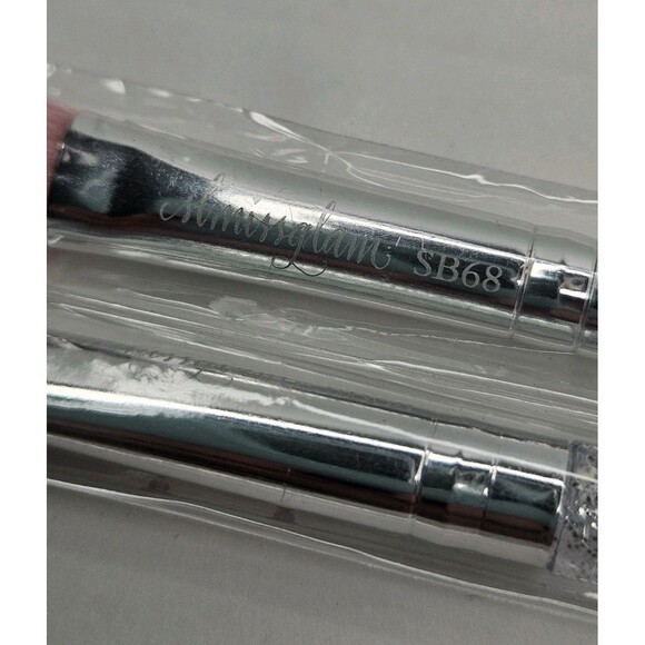 Slmissglam SB68 Eyeshadow Brush Lot Of 2 New Clear Sparkly Handle, Pink Teal - Picture 4 of 5